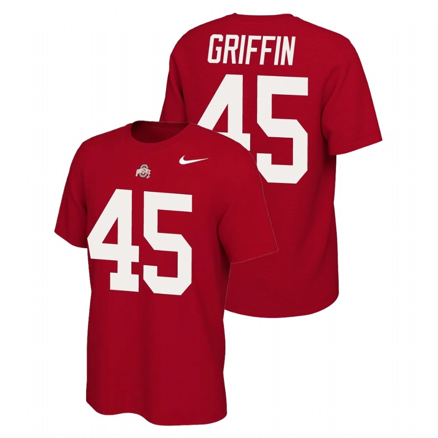 Ohio State Buckeyes Men's NCAA Archie Griffin #45 Scarlet Name & Number Retro Nike College Football T-Shirt ZAR1249JC